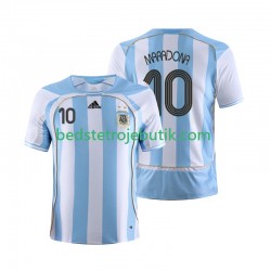 Argentina Maradona 10 Retro Mænd Hjemmebane Fodboldtrøje 2006 Kortærmet