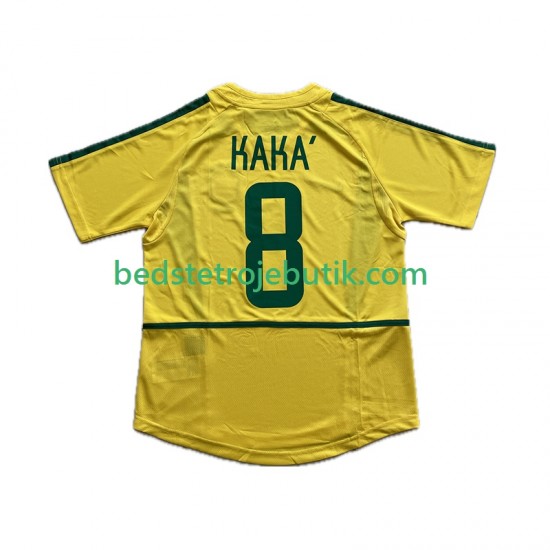 Brasilien KAKA 8 Retro Mænd Hjemmebane Fodboldtrøje 2002 Kortærmet