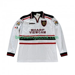 Manchester United Beckham 7 Retro Mænd Udebane Fodboldtrøje 1999 1998 Langærmet