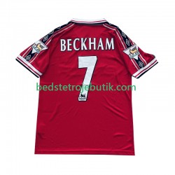 Manchester United Beckham 7 Retro Mænd Hjemmebane Fodboldtrøje 1999 1998 Kortærmet