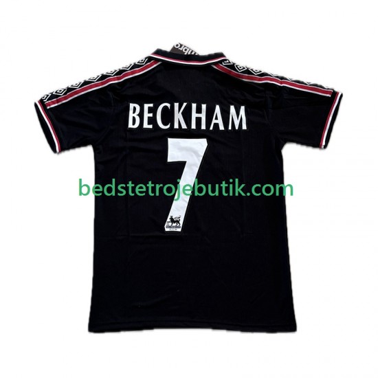 Manchester United Beckham 7 Retro Mænd 3. Valg Fodboldtrøje 1999 1998 Kortærmet