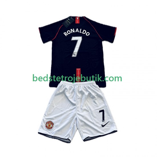 Manchester United Cristiano Ronaldo 7 2007 Retro Børn Udebane Fodboldtrøje 2008 Kortærmet
