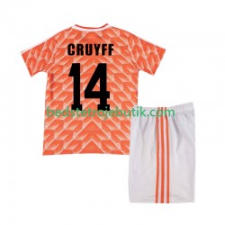 Holland Cruyff 14 1988 Retro Børn Hjemmebane Fodboldtrøje Kortærmet
