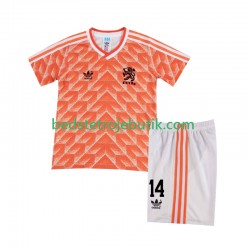 Holland Cruyff 14 1988 Retro Børn Hjemmebane Fodboldtrøje Kortærmet