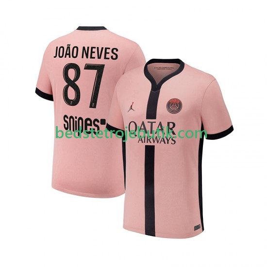 Paris Saint-Germain Joao Neves 87 Mænd 3. Valg Fodboldtrøje 2024-2025 Kortærmet