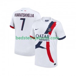 Paris Saint-Germain Khvicha Kvaratskhelia 7 Mænd Udebane Fodboldtrøje 2024-2025 Kortærmet