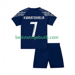 Paris Saint-Germain Khvicha Kvaratskhelia 7 Børn 4. Valg Fodboldtrøje 2024-2025 Kortærmet