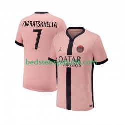 Paris Saint-Germain Khvicha Kvaratskhelia 7 Mænd 3. Valg Fodboldtrøje 2024-2025 Kortærmet