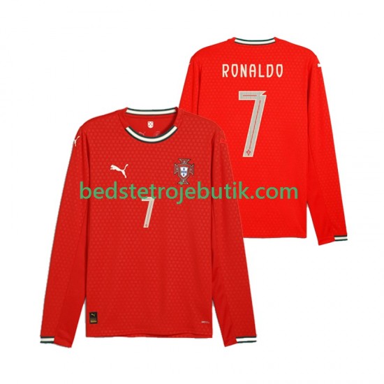 Portugal Cristiano Ronaldo 7 Mænd Hjemmebane Fodboldtrøje 2025 Langærmet