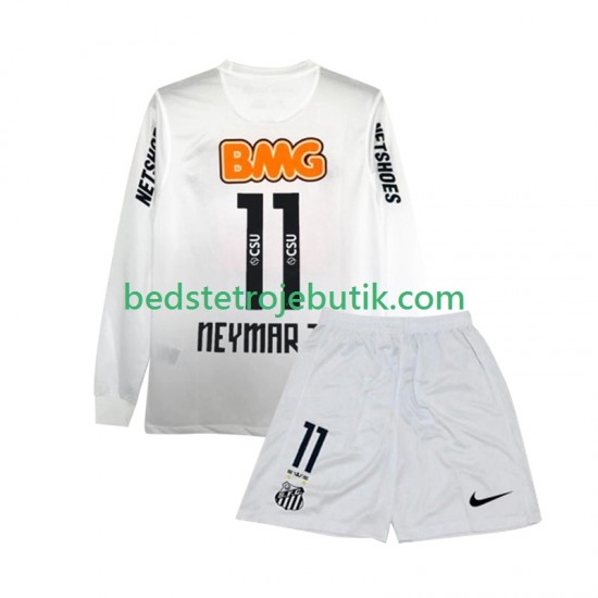 Santos FC Neymar JR 11 2012 Retro Børn Hjemmebane Fodboldtrøje 2011 Langærmet