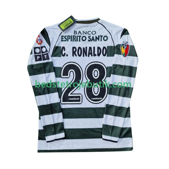 Sporting CP Cristiano Ronaldo 28 2001 2003 Retro Mænd Hjemmebane Fodboldtrøje Langærmet