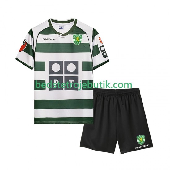 Sporting CP 2001 2003 Retro Børn Hjemmebane Fodboldtrøje Kortærmet