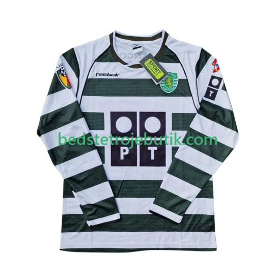 Sporting CP 2001 2003 Retro Mænd Hjemmebane Fodboldtrøje Langærmet