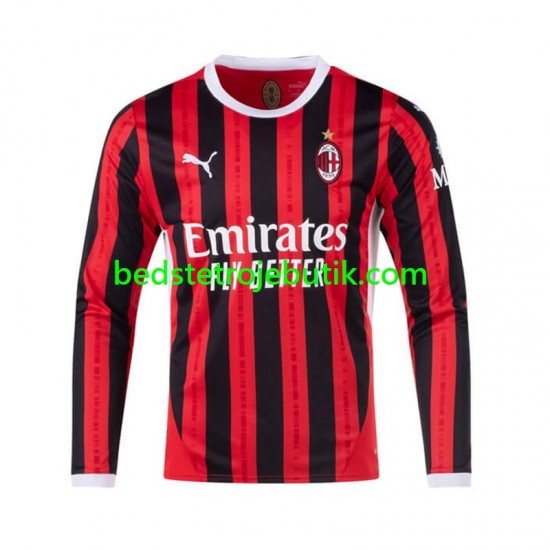 AC Milan Mænd Hjemmebane Fodboldtrøje 2024-2025 Langærmet