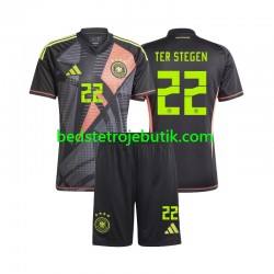 Tyskland Ter Stegen 22 Målmand Børn Hjemmebane Fodboldtrøje Euro 2024 Kortærmet
