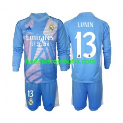 Real Madrid Andriy Lunin 13 Målmand Børn Hjemmebane Fodboldtrøje 2024-2025 Langærmet