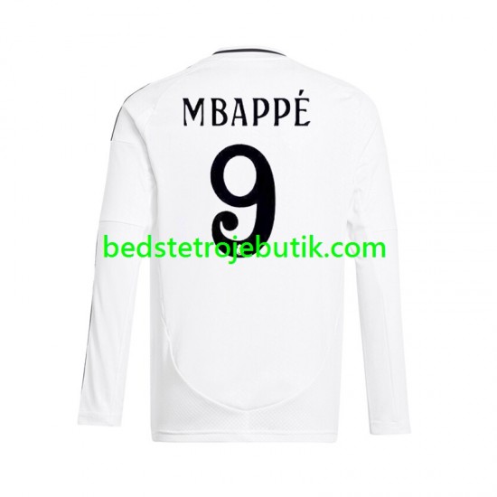 Real Madrid Mbappé Kylian 9 Mænd Hjemmebane Fodboldtrøje 2024-2025 Langærmet