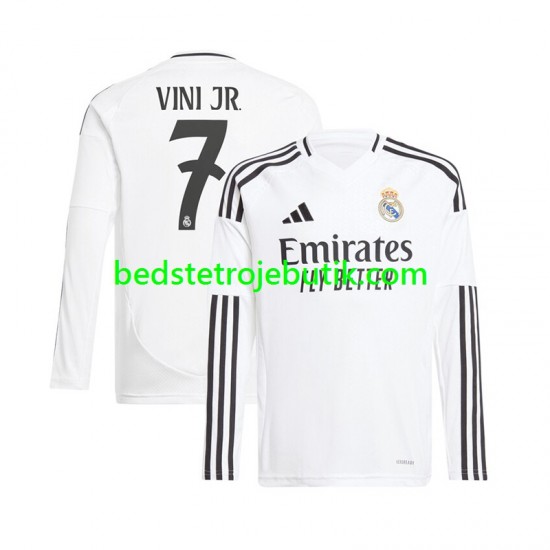 Real Madrid Vinicius Junior 7 Mænd Hjemmebane Fodboldtrøje 2024-2025 Langærmet