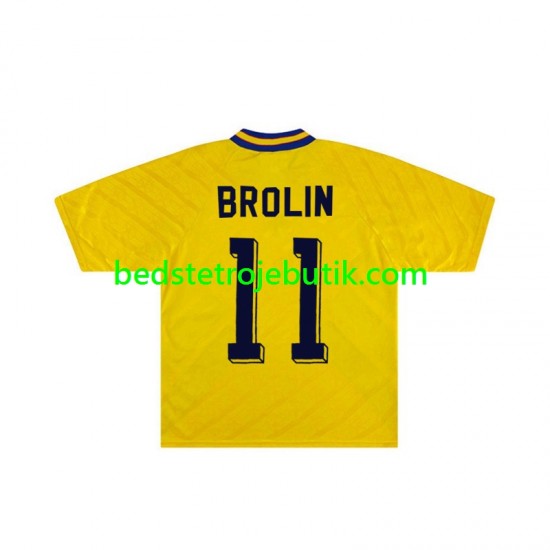 Sverige Brolin 11 1994 Retro Mænd Hjemmebane Fodboldtrøje Kortærmet