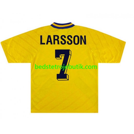 Sverige Henrik Larsson 7 1994 Retro Mænd Hjemmebane Fodboldtrøje Kortærmet