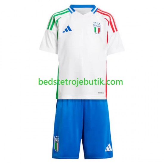 Italien Børn Udebane Fodboldtrøje Euro 2024 Kortærmet