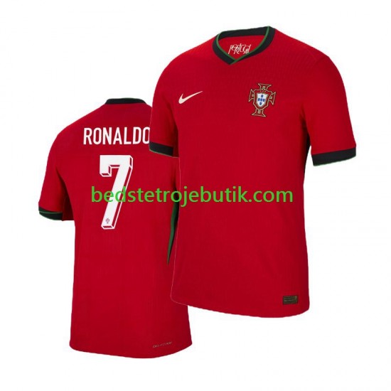 Portugal Cristiano Ronaldo 7 Mænd Hjemmebane Fodboldtrøje Euro 2024 Kortærmet