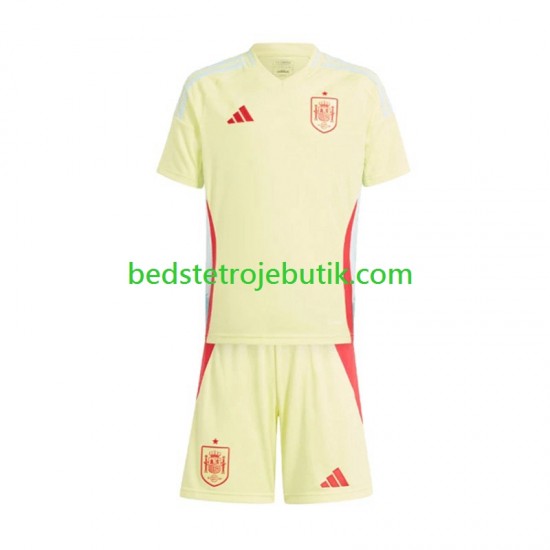 Spanien Børn Udebane Fodboldtrøje Euro 2024 Kortærmet