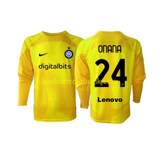 Inter Milan Andre Onana 24 Målmand Mænd Udebane Fodboldtrøje 2022-2023 Langærmet