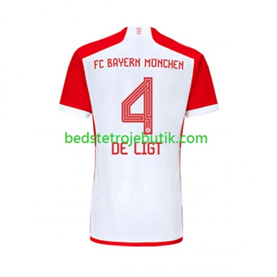 FC Bayern München Matthijs de Ligt 4 Mænd Hjemmebane Fodboldtrøje 2023-2024 Kortærmet