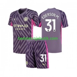 Manchester City Ederson Moraes 31 Målmand Børn Udebane Fodboldtrøje 2023-2024 Kortærmet