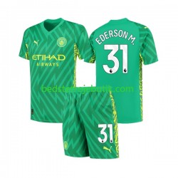 Manchester City Ederson Moraes 31 Målmand Børn Hjemmebane Fodboldtrøje 2023-2024 Kortærmet