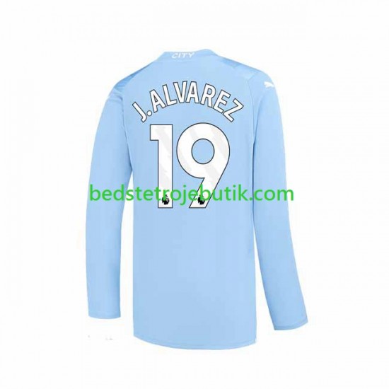 Manchester City J. ALVAREZ 19 Mænd Hjemmebane Fodboldtrøje 2023-2024 Langærmet