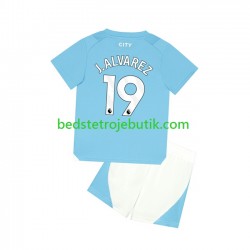 Manchester City J. ALVAREZ 19 Børn Hjemmebane Fodboldtrøje 2023-2024 Kortærmet