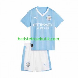 Manchester City Børn Hjemmebane Fodboldtrøje 2023-2024 Kortærmet