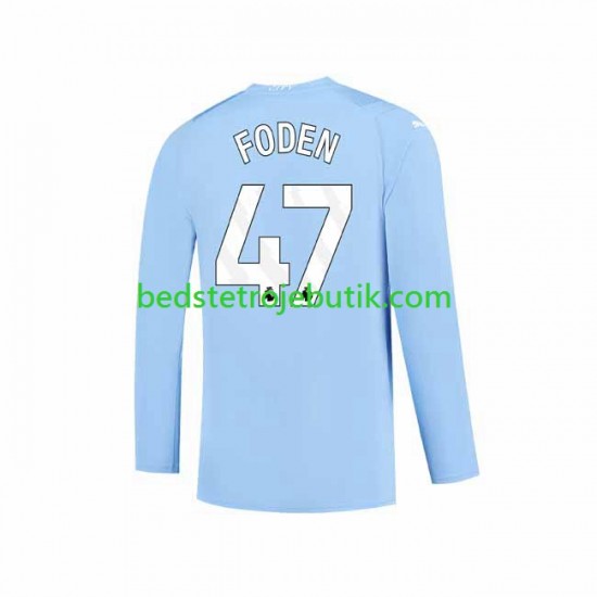 Manchester City Phil Foden 47 Mænd Hjemmebane Fodboldtrøje 2023-2024 Langærmet