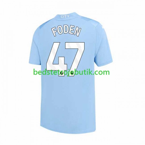 Manchester City Phil Foden 47 Mænd Hjemmebane Fodboldtrøje 2023-2024 Kortærmet