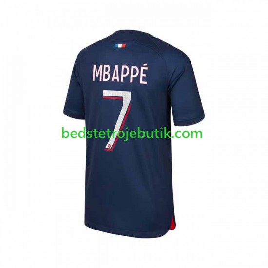 Paris Saint-Germain Mbappé 7 Mænd Hjemmebane Fodboldtrøje 2023-2024 Kortærmet