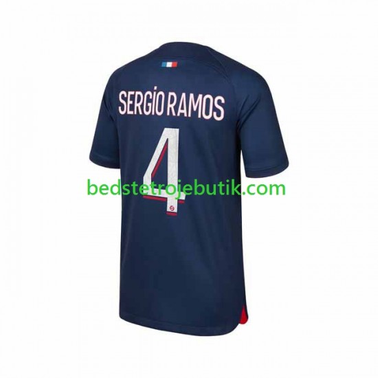 Paris Saint-Germain Sergio Ramos 4 Mænd Hjemmebane Fodboldtrøje 2023-2024 Kortærmet