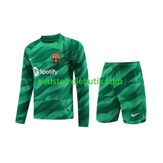 FC Barcelona Målmand Børn Hjemmebane Fodboldtrøje 2023-2024 Langærmet