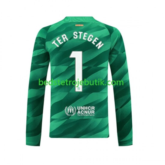FC Barcelona Ter Stegen 1 Målmand Mænd Hjemmebane Fodboldtrøje 2023-2024 Langærmet