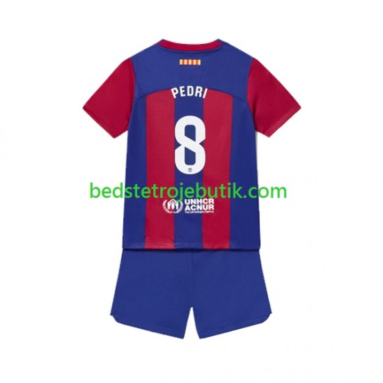FC Barcelona Pedri 8 Børn Hjemmebane Fodboldtrøje 2023-2024 Kortærmet