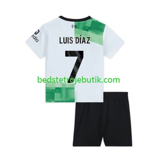 Liverpool Luis Diaz 7 Børn Udebane Fodboldtrøje 2023-2024 Kortærmet