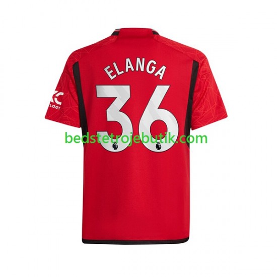 Manchester United Anthony Elanga 36 Mænd Hjemmebane Fodboldtrøje 2023-2024 Kortærmet