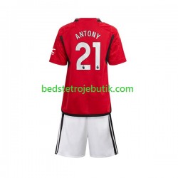 Manchester United Antony Matheus 21 Børn Hjemmebane Fodboldtrøje 2023-2024 Kortærmet