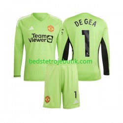 Manchester United De Gea 1 Målmand Børn Hjemmebane Fodboldtrøje 2023-2024 Langærmet