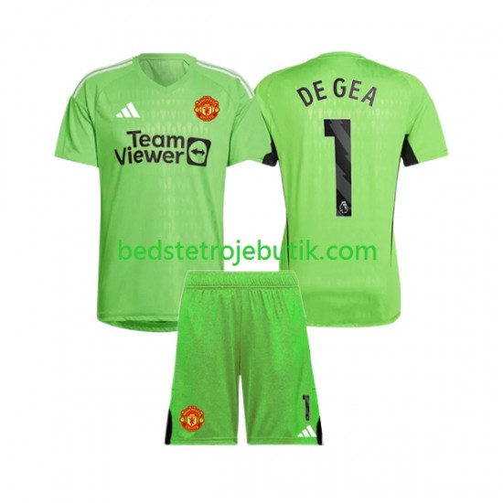 Manchester United De Gea 1 Målmand Børn Hjemmebane Fodboldtrøje 2023-2024 Kortærmet