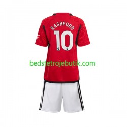 Manchester United Marcus Rashford 10 Børn Hjemmebane Fodboldtrøje 2023-2024 Kortærmet