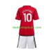 Manchester United Marcus Rashford 10 Børn Hjemmebane Fodboldtrøje 2023-2024 Kortærmet