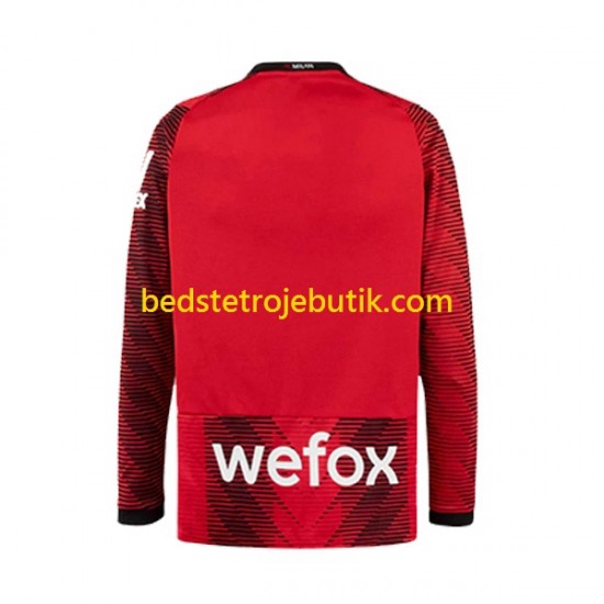 AC Milan Mænd Hjemmebane Fodboldtrøje 2023-2024 Langærmet