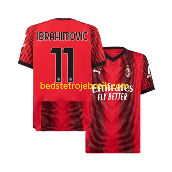 AC Milan Ibrahimović 11 Mænd Hjemmebane Fodboldtrøje 2023-2024 Kortærmet